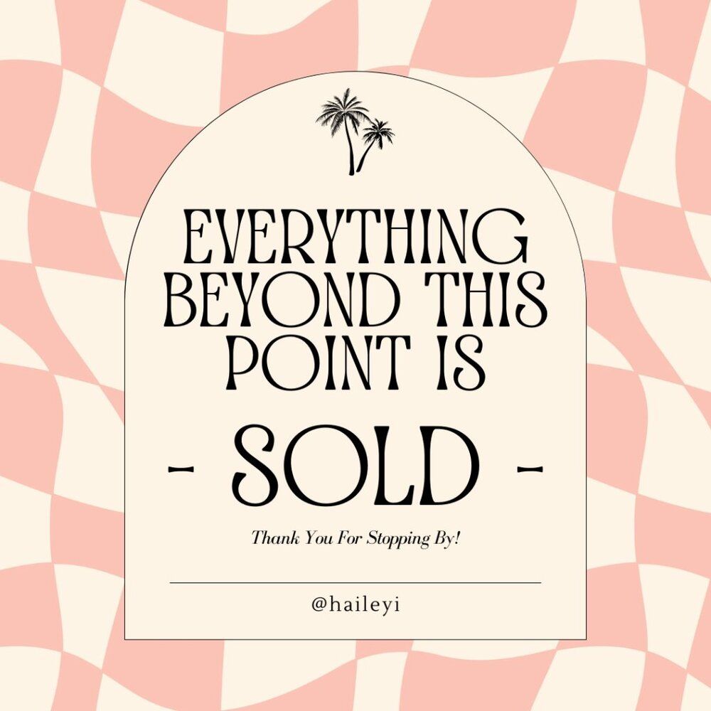 📢 Notice: Everything beyond this point is sold